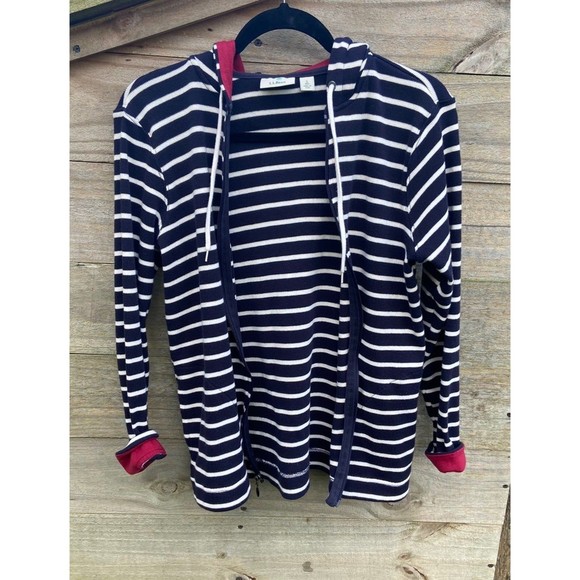 L.L. Bean | Women’s Striped Zip-up Hoodie, Size Small - Picture 2 of 7